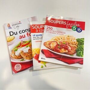3 French Cookbooks Bundle Quick Suppers Freezer Meals by Caty Pratico Français